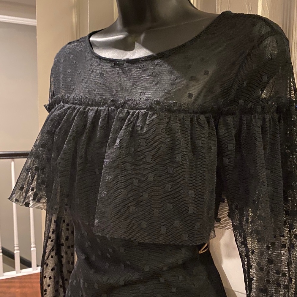 Sexy, classy sheer black pencil dress.